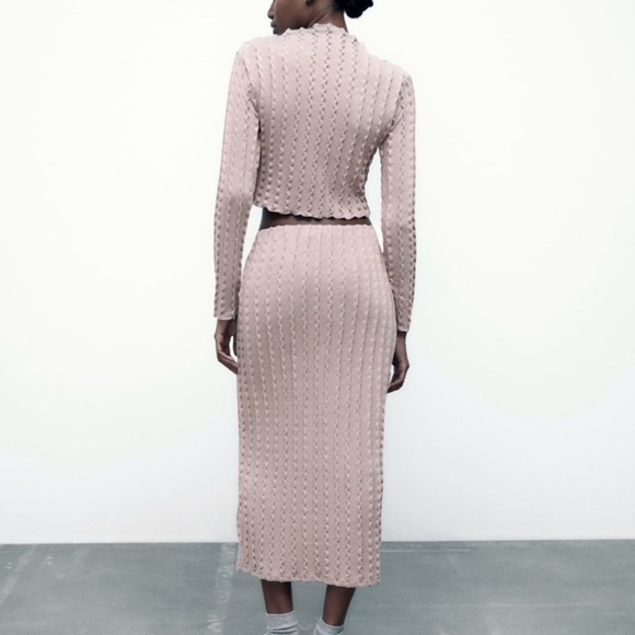 ZARA RIBBED MIDI SKIRT - Picture 5 of 7